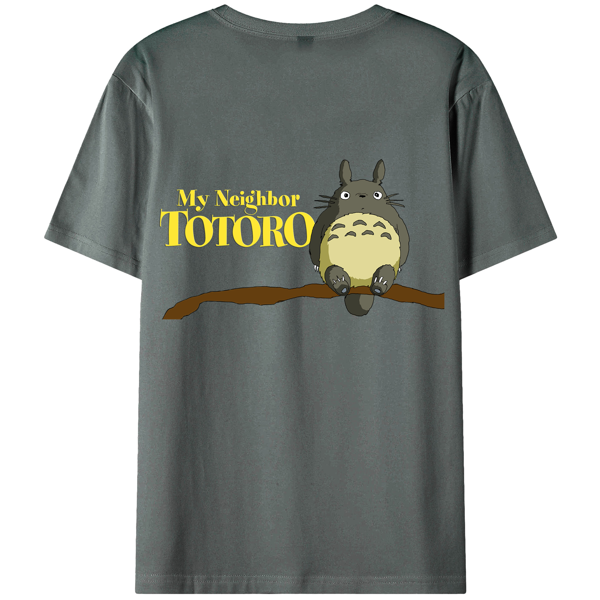 （画像用） となりのトトロ 草壁メイ 草壁サツキ My Neighbor Totoro Satsuki Kusakabe Mei Kusakabe 綿100％ メンズ半袖Tシャツ（バックプリント） 通気性